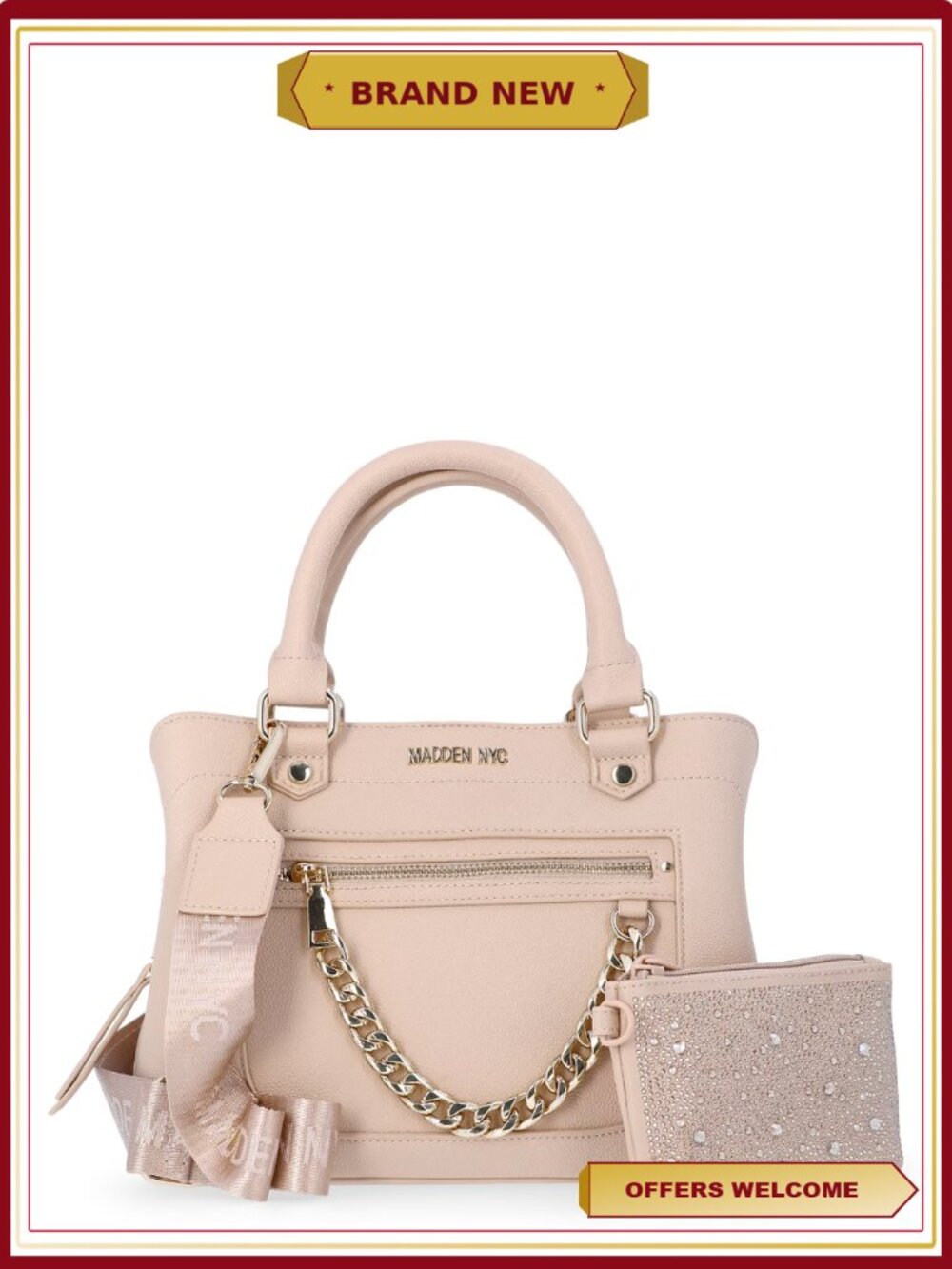 Core Tote Bag with Zip Pockets, Handles & Crossbody Strap